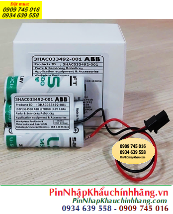 ABB 3HAC033492-001; Pin nuôi nguồn ABB 3HAC033492-001 Lithium 3.6v 7800mAh chính hãng /Xuất xứ PHÁP